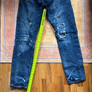 Gap Men's Selvedge Slim Fit Distressed Blue Jeans